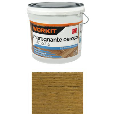 Impregnante Ceroso Acqua Workit - Noce Chiaro Lt 2,5- 2 Pezzi
