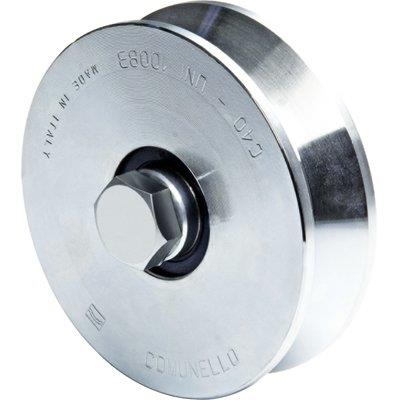 Ruota Cancello A Fissare Gola V 305 Comunello - Zincata + Doppio Cuscinetto Mm 160- 2 Pezzi