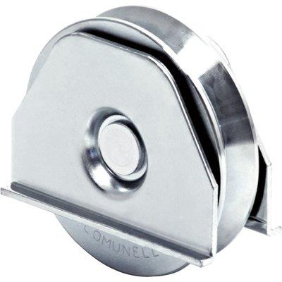 Ruota Cancello A Saldare Gola V 330 Comunello - Zincata Supporto Laterale + Cuscinetto Mm 80- 2 Pezzi