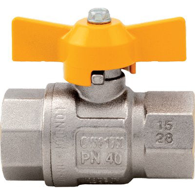 Valvola Sfera Gas + Farfalla Ff 068 Itap - Ottone Nichelato 1F- 1 Pezzi