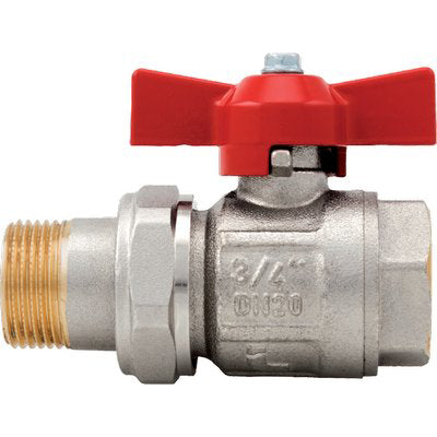 Valvola Sfera Totale Mf Farfalla Ideal 098 Itap - Ottone Nichelato 1/2Mf- 4 Pezzi