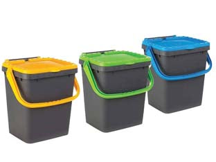 Set Pattumiera Per Raccolta Differenziata Lt.35 Pezzi 3- - Mm.430X360X435H. - 1 Confezione