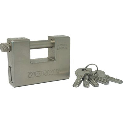 Lucchetto Antiscasso Workit - Acciaio Solido Temprato Chiavi 5 Mm 84- 1 Pezzi