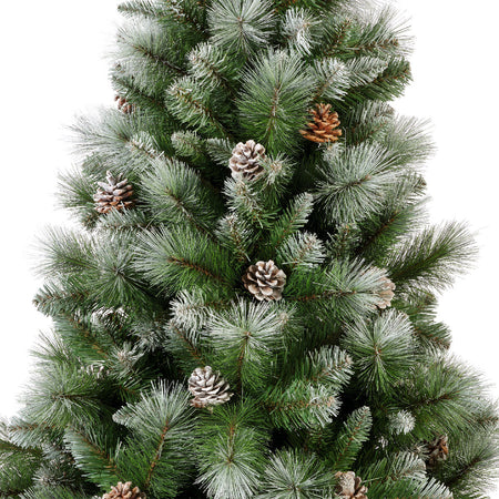 Albero di natale con pigne Frosty "Norwich innevato" in PP Effetto Aghi di Pino di Altissima qualità