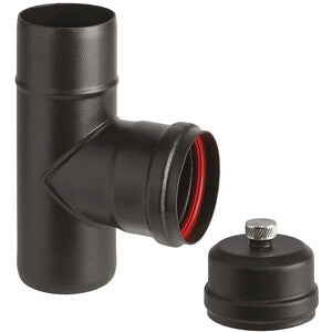 Raccordo A T Porc Pellet C/Scar E Tappo D 8Cm Aeternum- 1,0 Pz