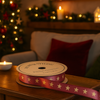 Nastro per decorazioni natalizie rosso con motivi decorativi da 800 cm