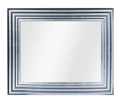 MOBILI2G - Specchiera foglia argento brillante rettangolare- Misure: l.83 x h.103 x p.5