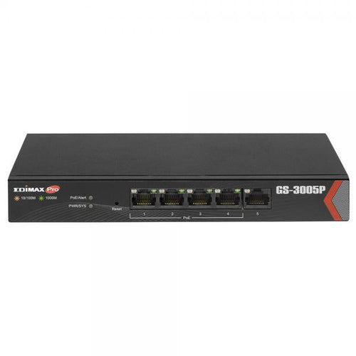 Switch Gigabit Web Managed a Lungo Raggio a 5 porte con 4 porte PoE+