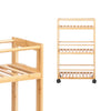Carrello Bagno Legno Bambù 20x44.5 H75cm Slim 4Ruote Legno Naturale Salvaspazio
