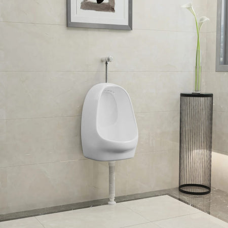 Orinatoio WC Sospeso con Sciacquone Alto in Ceramica Colore Bianco 39x86,5x100cm
