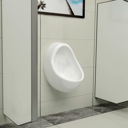 Orinatoio WC Sospeso con Sciacquone Alto in Ceramica Colore Bianco 33x31x48 cm
