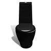 Set di Bidet e Toilette da Pavimento per Bagno in Ceramica Nero Chiusura Soft