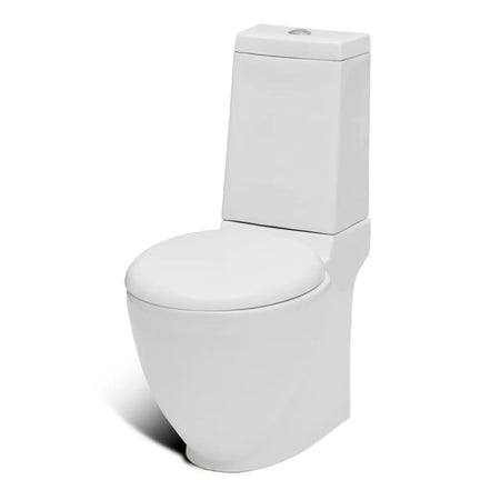 Set WC e Bidet da Bagno con Piede in Ceramica Colore Bianco Chiusura Delicata