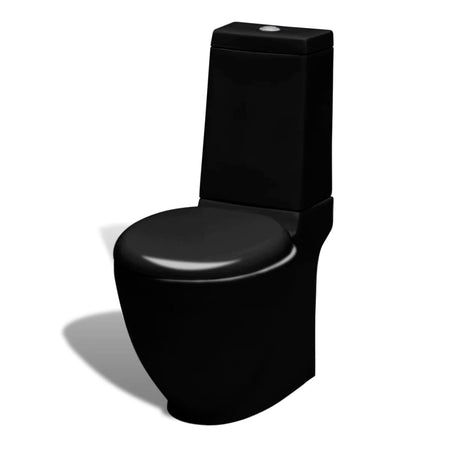 Set di Bidet e Toilette da Pavimento per Bagno in Ceramica Nero Chiusura Soft