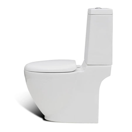 Set WC e Bidet da Bagno con Piede in Ceramica Colore Bianco Chiusura Delicata