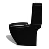 Set di Bidet e Toilette da Pavimento per Bagno in Ceramica Nero Chiusura Soft