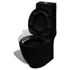 Set di Bidet e Toilette da Pavimento per Bagno in Ceramica Nero Chiusura Soft