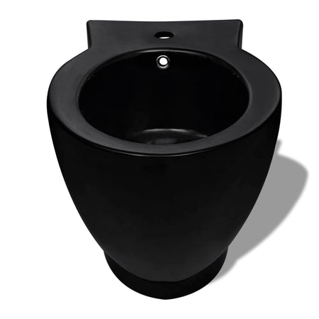 Set Toilette e Bidè da Bagno in Ceramica Colore Nero Chiusura Delicata