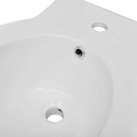 Bidè da Bagno Rotondo in Ceramica Alta Qualità con Piede Bianco Design Moderno