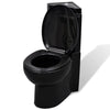 Vaso WC in Ceramica Sanitario da Bagno ad Angolo Colore Nero Chiusura Soft