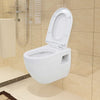 Water Bagno WC Sospeso in Ceramica Colore Bianco Chiusura Morbida