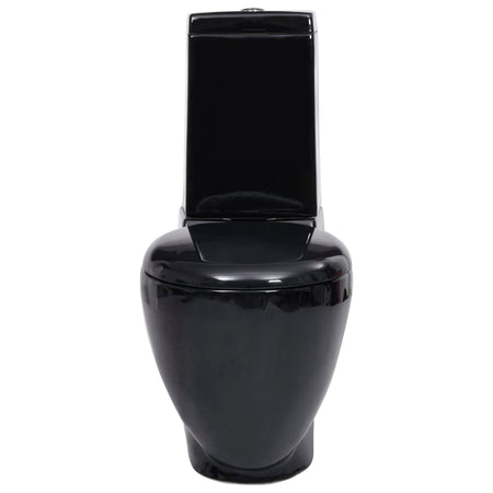 Vaso WC in Ceramica con Scarico Dietro Nero 65 x 38,5 x 84,5 cm