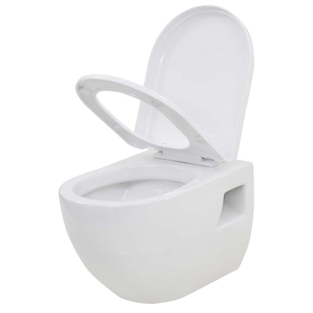 Water Bagno WC Sospeso in Ceramica Colore Bianco Chiusura Morbida