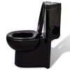 Vaso WC in Ceramica Sanitario da Bagno ad Angolo Colore Nero Chiusura Soft