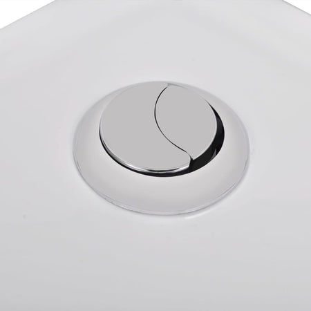 Vaso WC in Ceramica da Bagno ad Angolo Bianco con Doppio Scarico