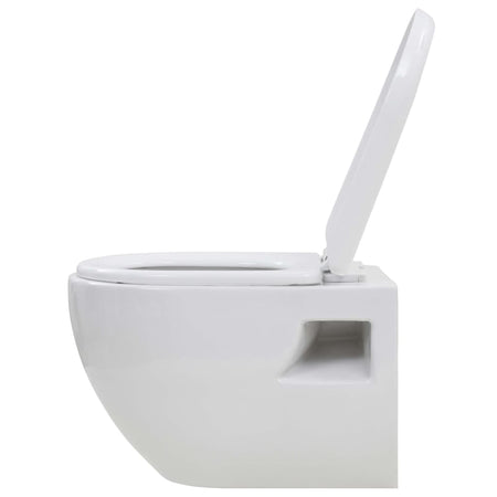 Water Bagno WC Sospeso in Ceramica Colore Bianco Chiusura Morbida