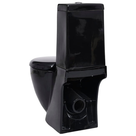 Vaso WC in Ceramica con Scarico Dietro Nero 65 x 38,5 x 84,5 cm