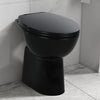 WC Sospeso con Design Senza Bordi 7 cm Più Alto Ceramica Nera Chiusura Morbida