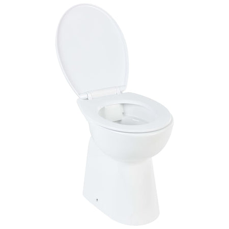 WC Sospeso con Design Senza Bordi 7 cm Più Alto Ceramica Bianca Chiusura Morbida