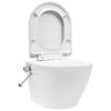 Toilette senza Bordo Sospesa Funzione Bidet in Ceramica Bianca Aggancio Nascosto