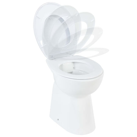 WC Sospeso con Design Senza Bordi 7 cm Più Alto Ceramica Bianca Chiusura Morbida