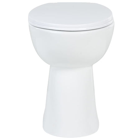 WC Sospeso con Design Senza Bordi 7 cm Più Alto Ceramica Bianca Chiusura Morbida
