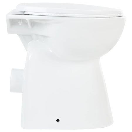 WC Sospeso con Design Senza Bordi 7 cm Più Alto Ceramica Bianca Chiusura Morbida