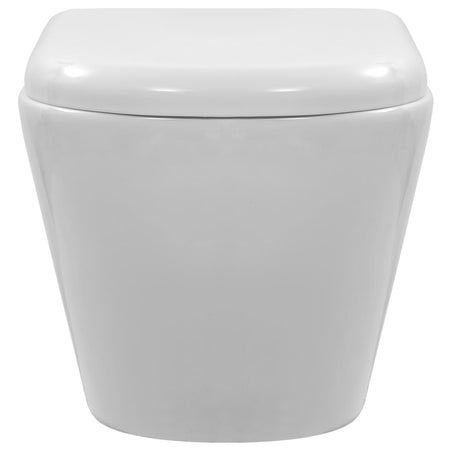 WC Sospeso con Design Senza Bordi in Ceramica Bianca Chiusura Ammortizzata