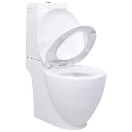 Vaso WC in Ceramica con Scarico Dietro Bianco 65 x 38,5 x 84,5 cm