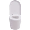 Toilette WC Sospeso in Ceramica Colore Bianco Chiusura Ammortizzata 56x36x34 cm