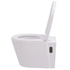 Toilette WC Sospeso in Ceramica Colore Bianco Chiusura Ammortizzata 56x36x34 cm