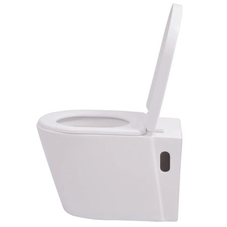WC a Muro con Sciacquone Nascosto in Ceramica Bianco 56 x 36 x 34 cm
