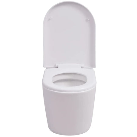 WC a Muro con Sciacquone Nascosto in Ceramica Bianco 56 x 36 x 34 cm