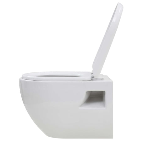 WC a Muro con Sciacquone Nascosto in Ceramica Bianco 36 x 50 x 41,5 cm