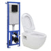 Toilette WC Bagno Sospeso con Sciacquone Alto Nascosto in Ceramica Colore Bianco