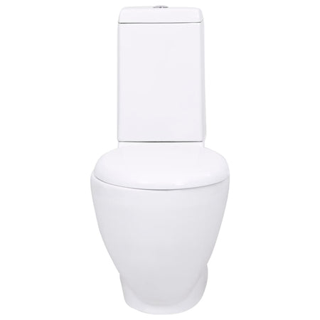 WC Toilette Vaso in Ceramica da Bagno Rotondo Base con Scarico Colore Bianco