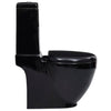 WC Toilette Vaso in Ceramica da Bagno Rotondo Base con Scarico Colore Nero