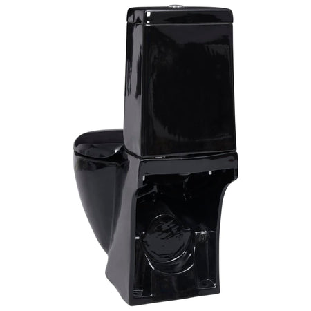 WC Toilette Vaso in Ceramica da Bagno Rotondo Base con Scarico Colore Nero