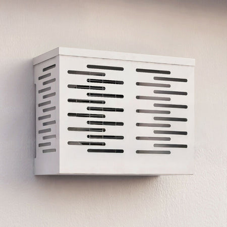 Copertura Cover Per Unità Esterna Condizionatore In Lamiera Zincata Verniciata Bianca - Dim:(Lxhxp)=86X68X44 Cm - Colore Bianco - Gfr