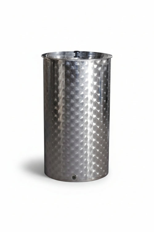 Contenitore Enologico Fondo A Pentola Inox Aisi 304 Saldato- - Lt.150 Ø Mm.510X830H. Bocc.F1/2 Fiorettato - 1 Pezzi Belvivere